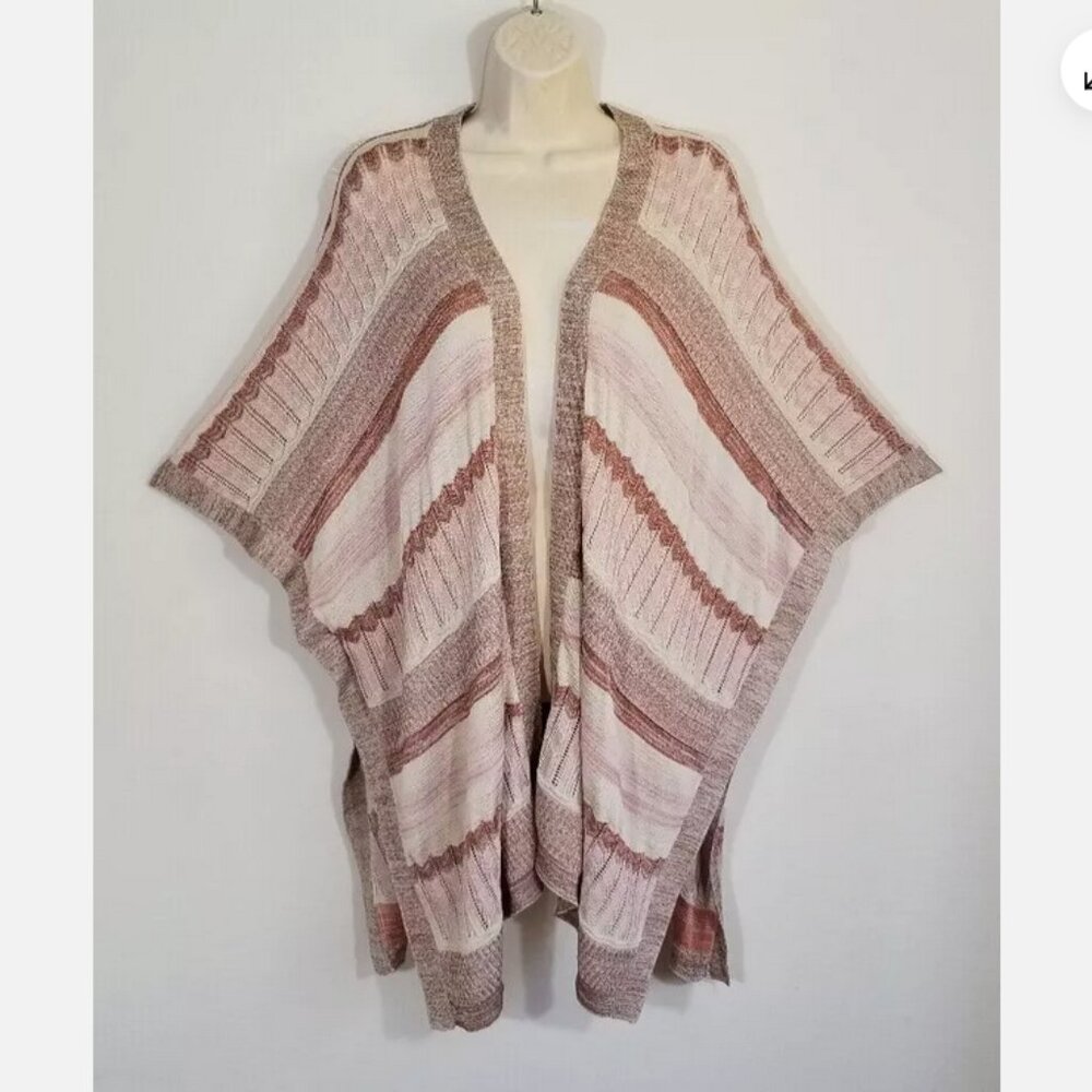 CHICO'S Textured Shine Ruana Wrap Cardigan 6208E1M